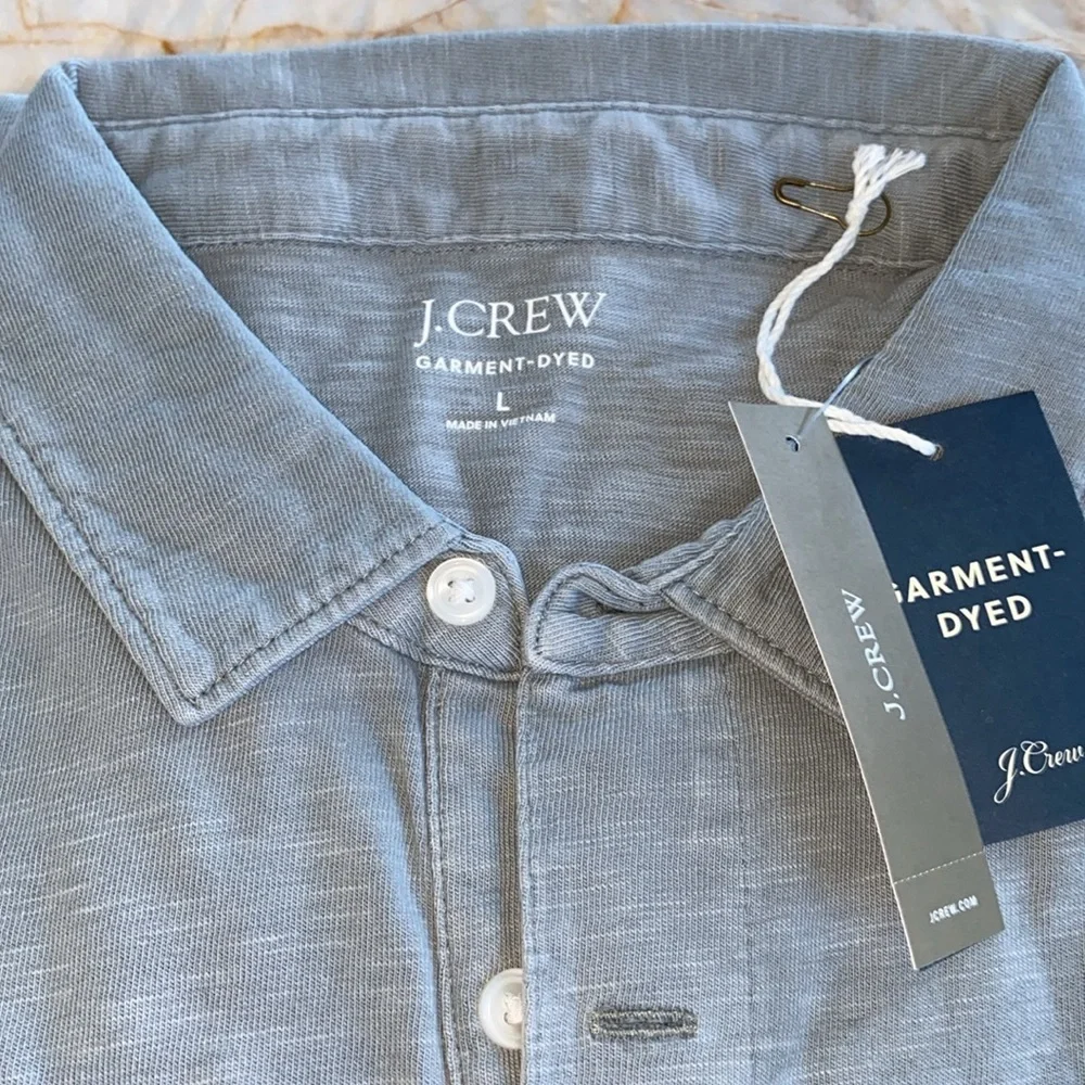 J.Crew Classic Gray polo shirt cotton pocket‎ Large
